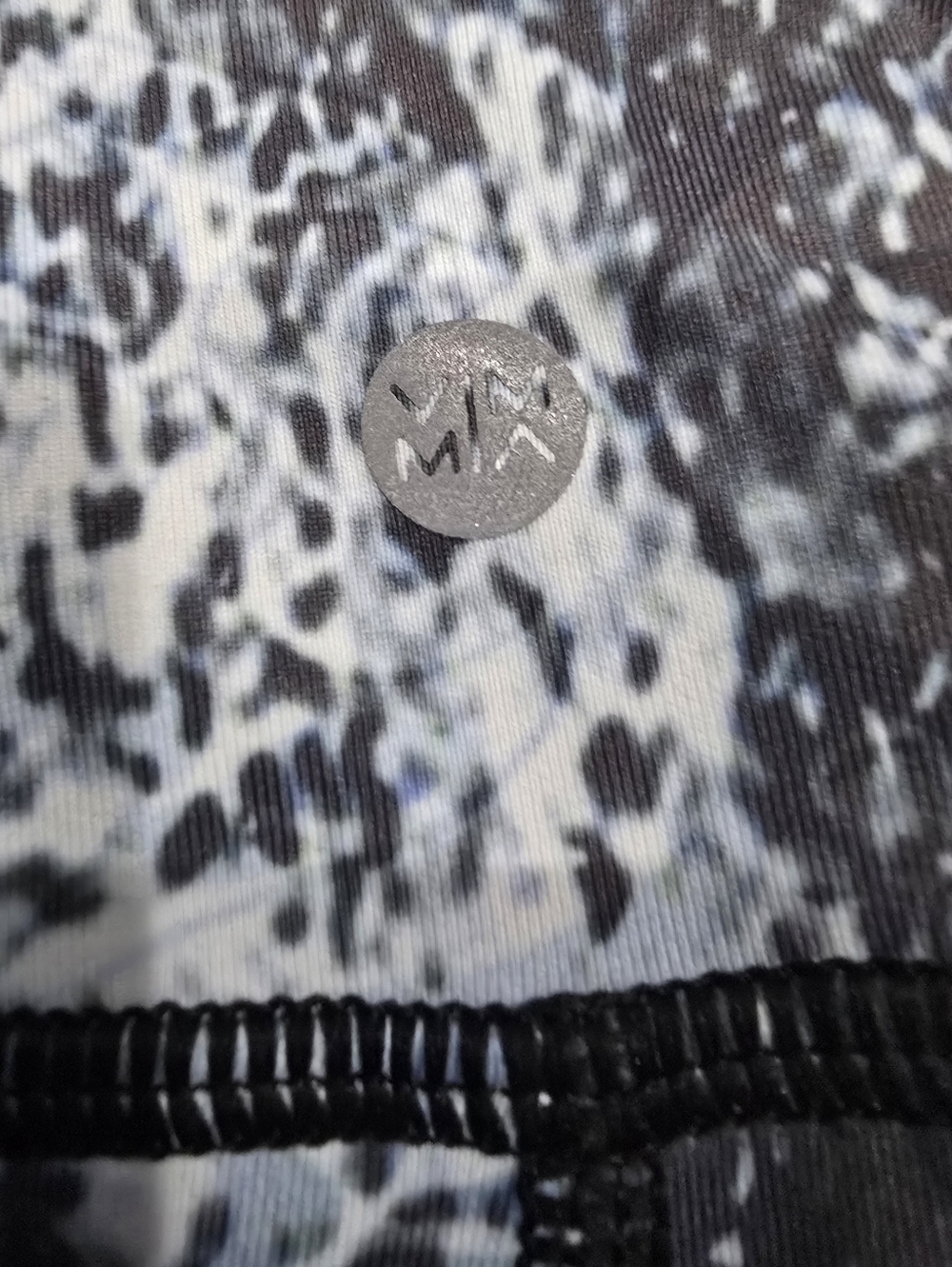 Vimmia VM MV Leggings Women Blue Grey Damask Print Lace Ankle Panels Small NWOT - Picture 7 of 8